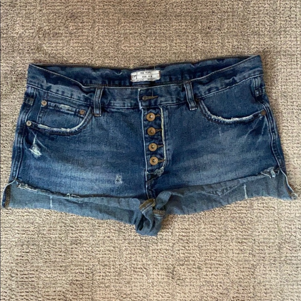 Free People Distressed Jean Shorts